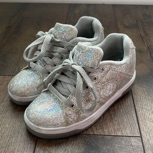 HEELYS Girls Silver Disco Glitter Size 2